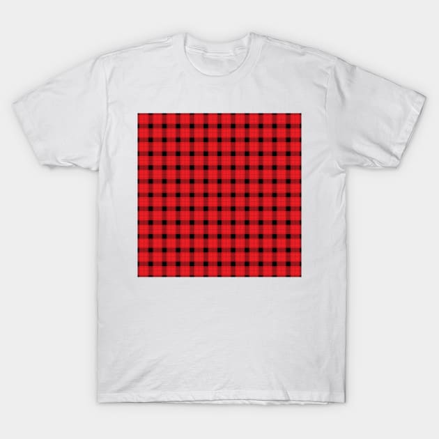 red and black Tartan Plaid Pattern T-Shirt by teezeedy